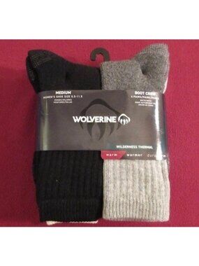 Wolverine Women's Cushioned Wilderness Thermal Boot Crew Socks 4Pair Warm Medium
